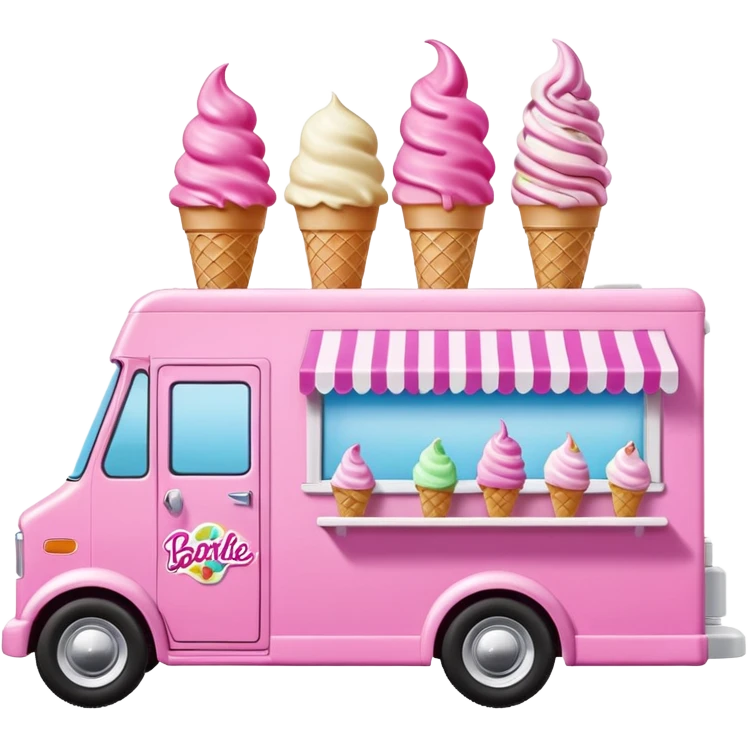 Barbie’s 1973 expanding ice cream house dream food truck  emoji