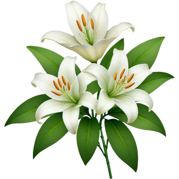 White lilies  emoji