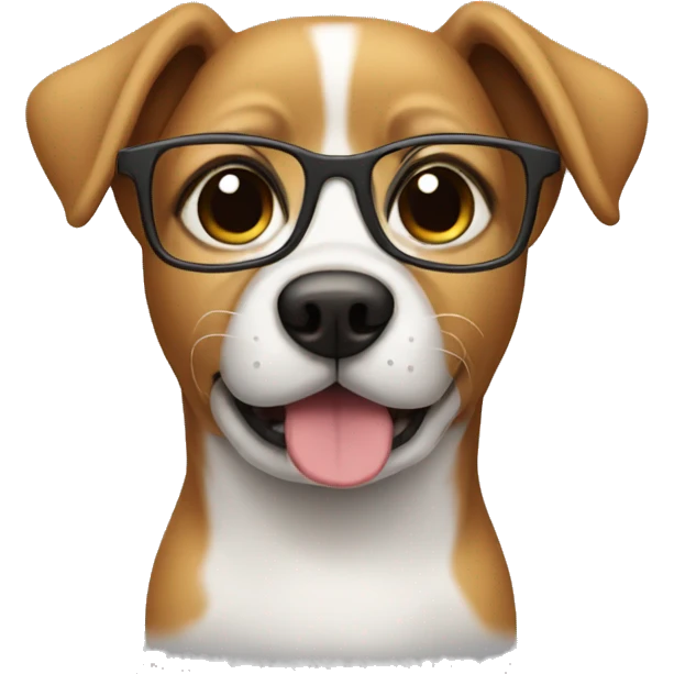 dog with glasses emoji