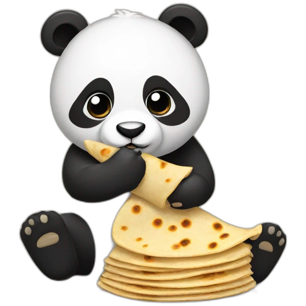 Panda eating chapati emoji
