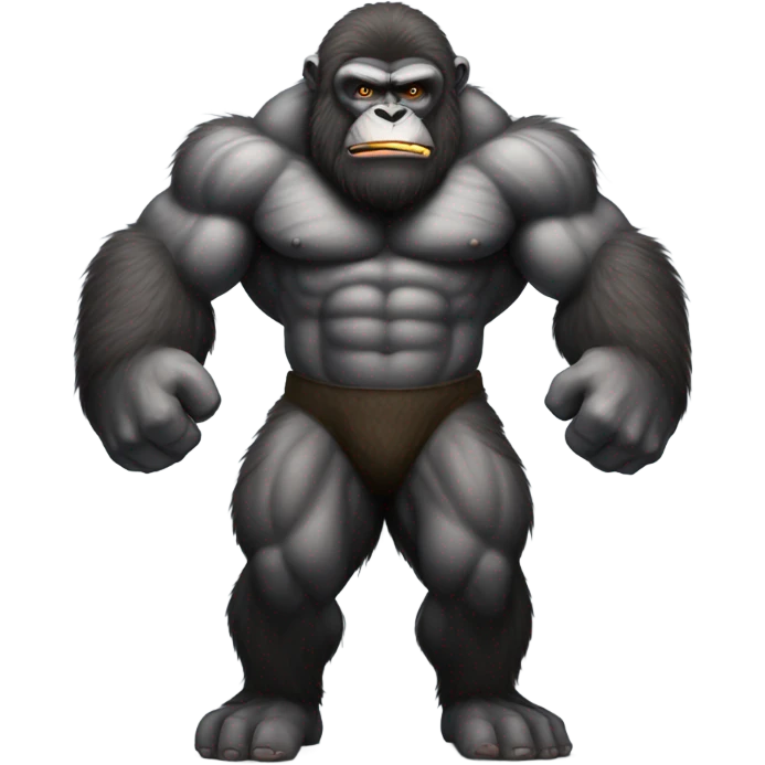 Grey haired jacked ape emoji