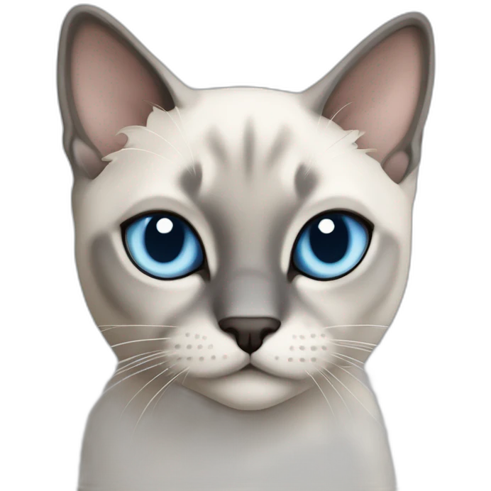 Blue Tabby Point siamese cat love around emoji