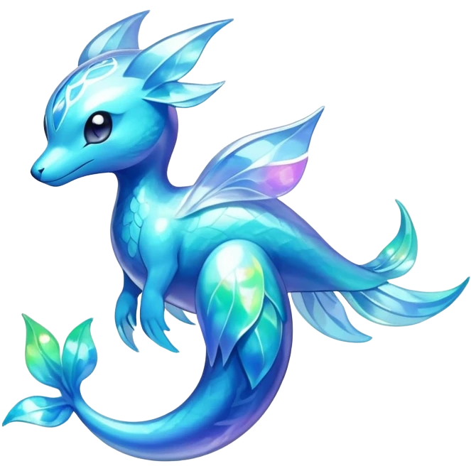 Elemental water type magical colorful exotic animesque Pokémon-Fakémon-animal-creature emoji