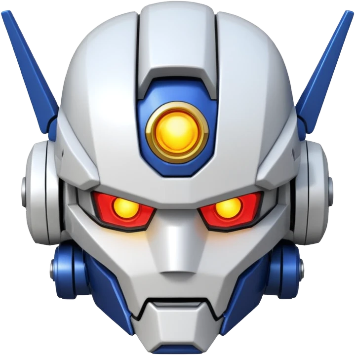 A Gundam RX-0 robot head, top view emoji
