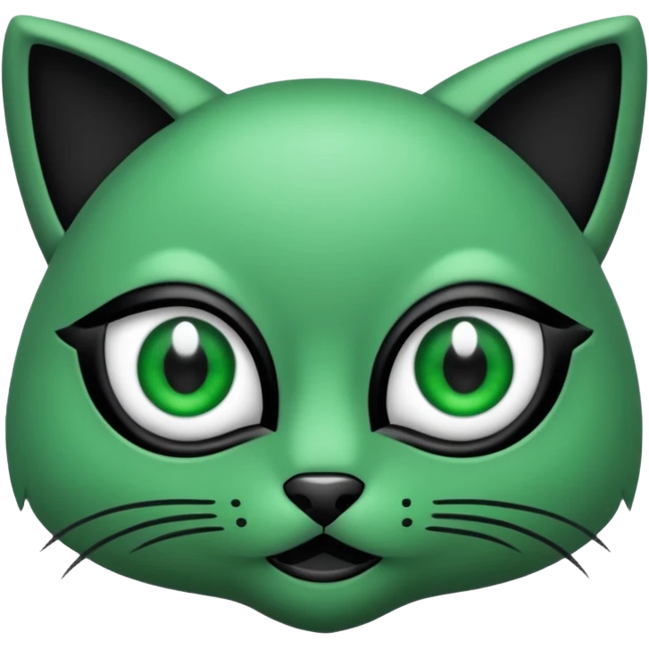 Gata con ojos verdes y negro emoji