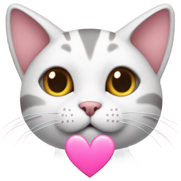 Cat with a pink heart emoji