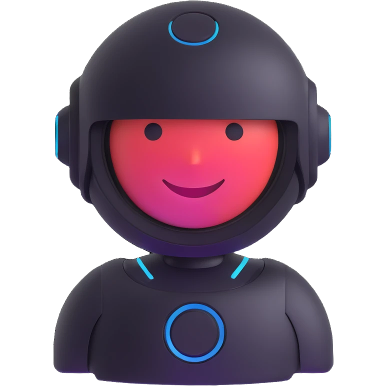smiling metallic friendly AI assistant emoji