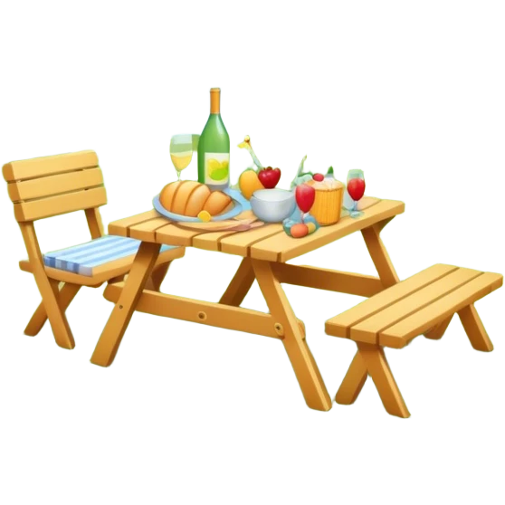 spring picnic scene with no humans emoji
