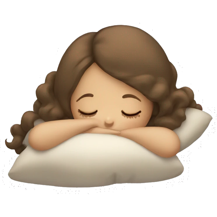 White brown hair girl sleeping  emoji