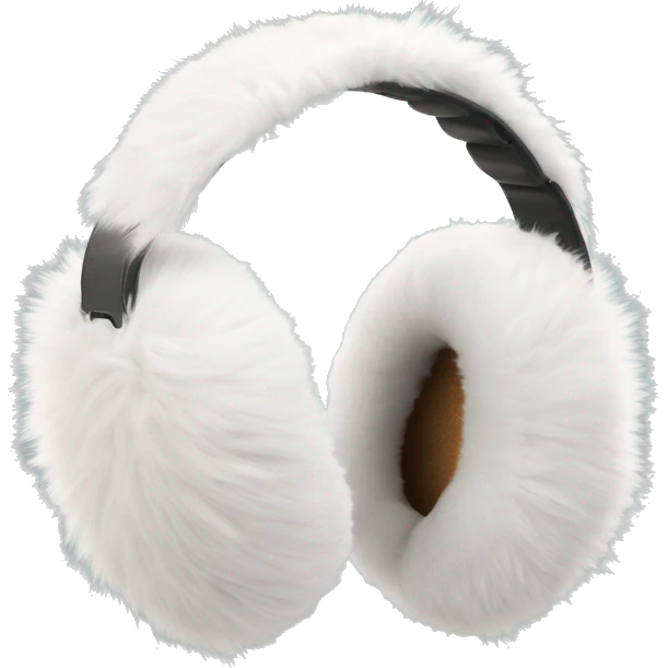 Realistic earmuffs white fur emoji