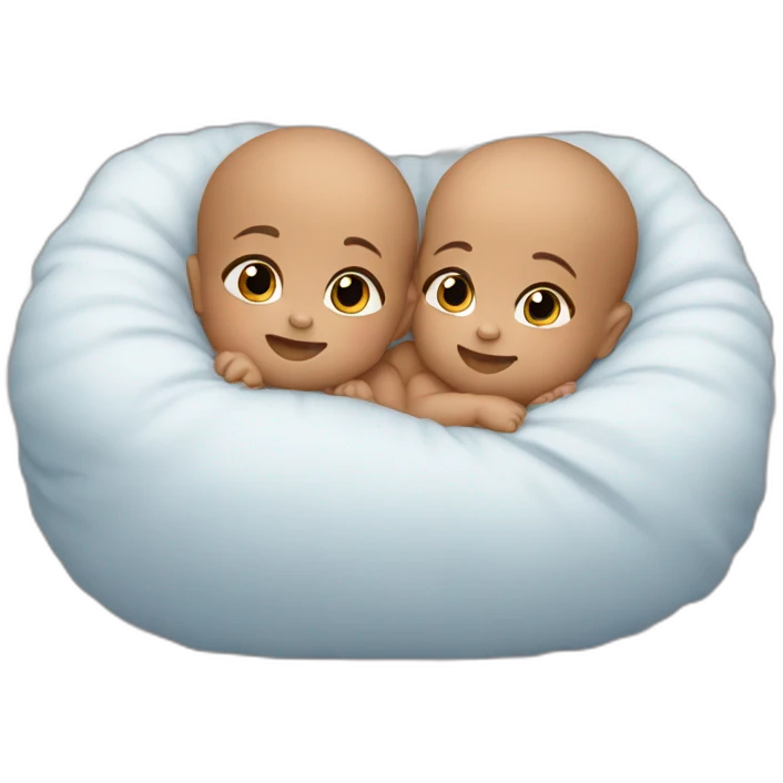Twin babies snuggling emoji