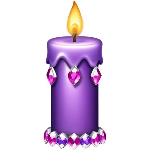 Bejeweled purple candle emoji