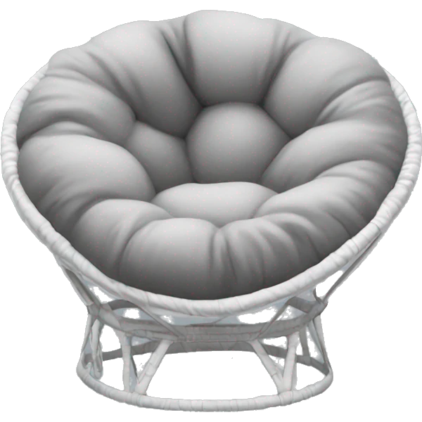 White Papasan chair with gray pillow emoji