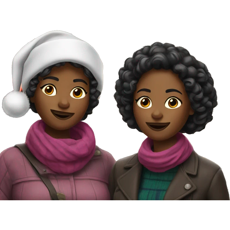 Two black women at a Christmas market emoji