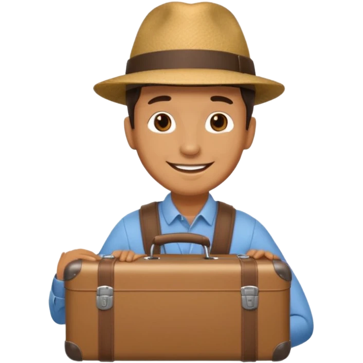 a man leaving bring suitcase emoji