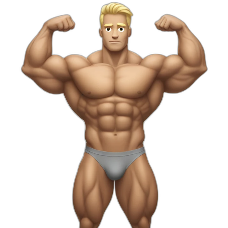 white bodybuilder with wide and dense back muscles emoji