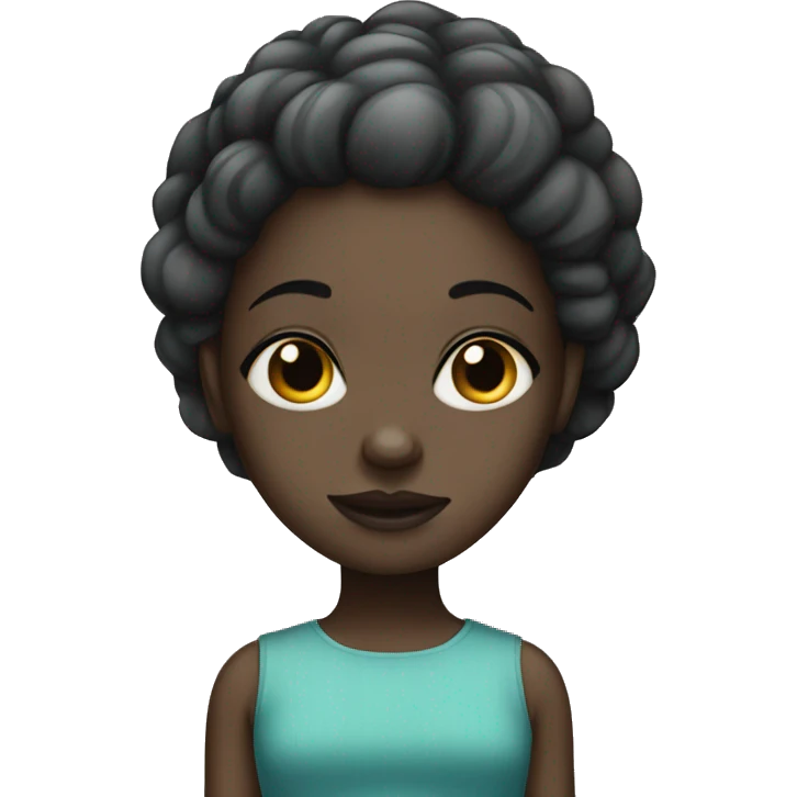 Very dark girl with black alopecia emoji