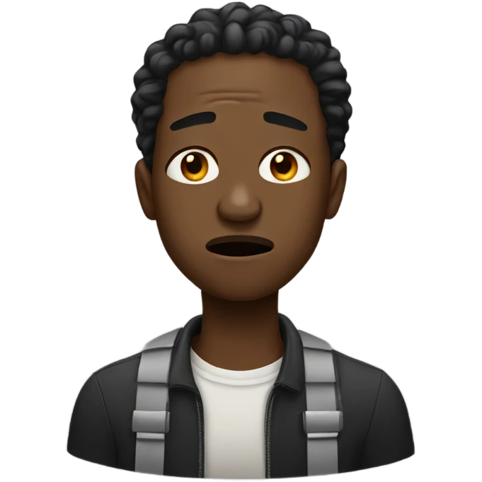 Black man crying  emoji