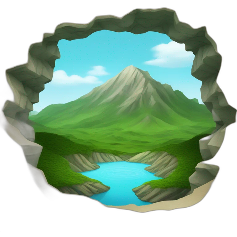mountain landshaft beatiful water  emoji
