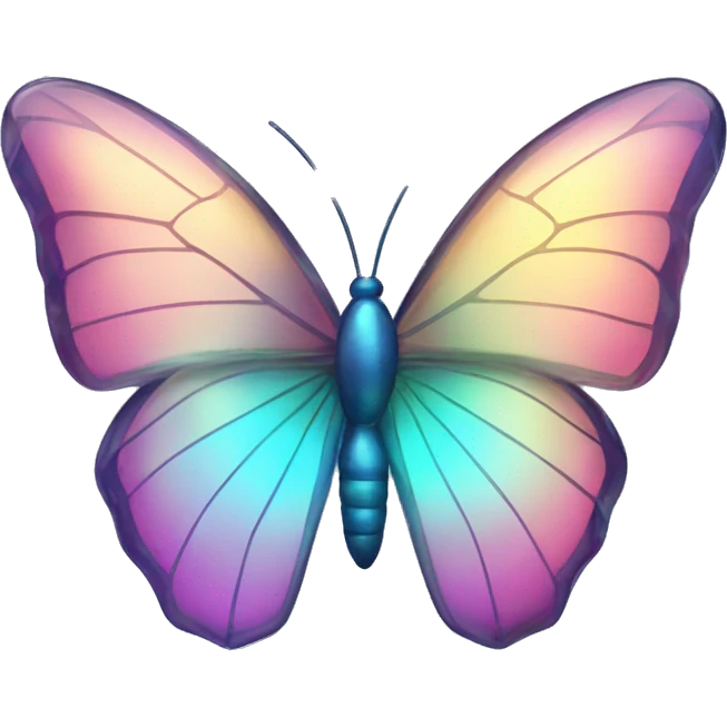 Iridescent glass crystal butterfly emoji