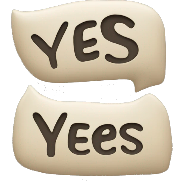the inscription "yes" emoji