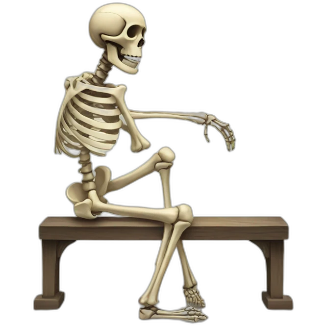 A skeleton waiting emoji