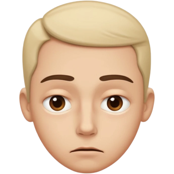  slightly widened eyes, subtle tension around eyes, small tight curved-down mouth, eyebrows raised inward, expression of quiet worry
 emoji