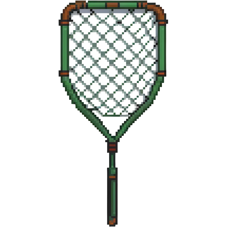 A bug-catching net with a green handle and white mesh net emoji