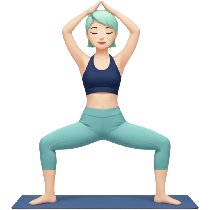 키는 작은편이고 앞머리 없는 단발머리야. 옆머리는 있고 요가를 좋아해. 남색 홀터넥을 많이 입고 민트색 요가바지를 자주 입어 emoji