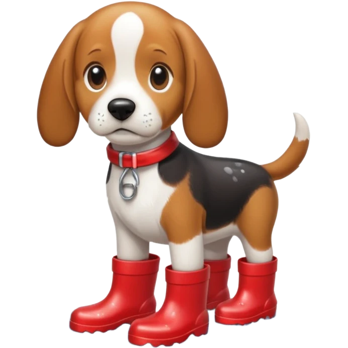 beagle with rainboots emoji