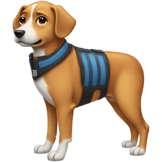 Dog wearing a vest emoji