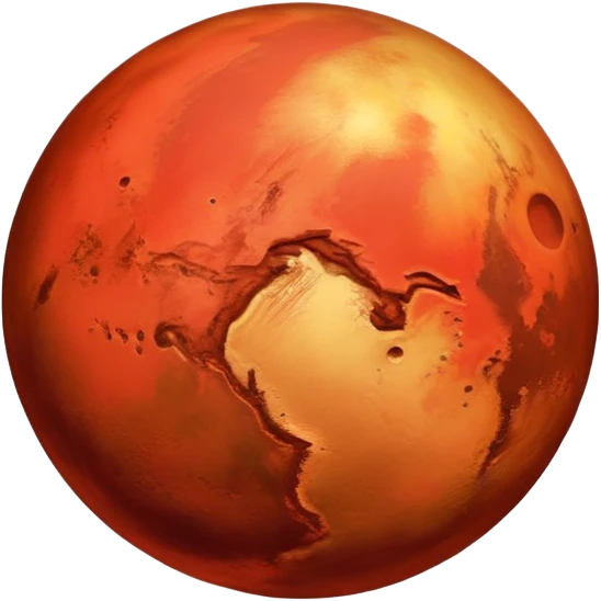 Mars with red and gold colors, Red Rising theme emoji