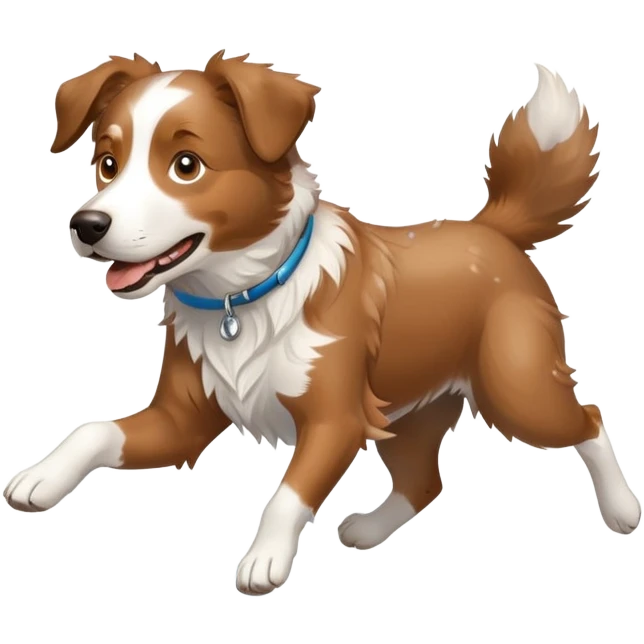 Dog with right side of face brown left side white sprinklers colour Labrador Australien Shepard mix  emoji