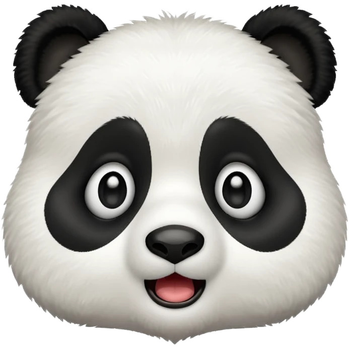 A cute panda emoji looking surprised emoji