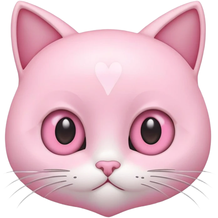 Chat yeux cœur rose pastel  emoji