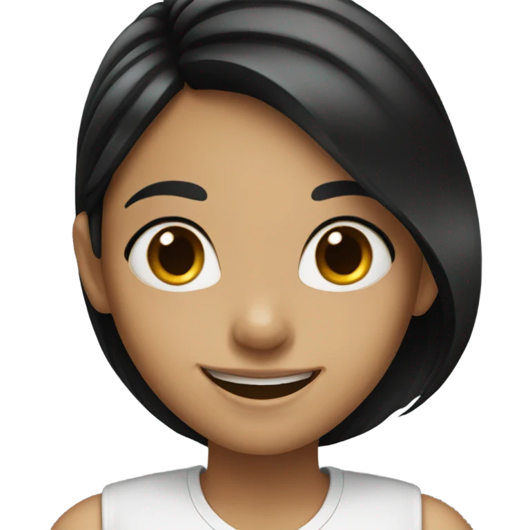 smiling girl with black hair emoji