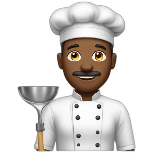 Cook with black coo emoji
