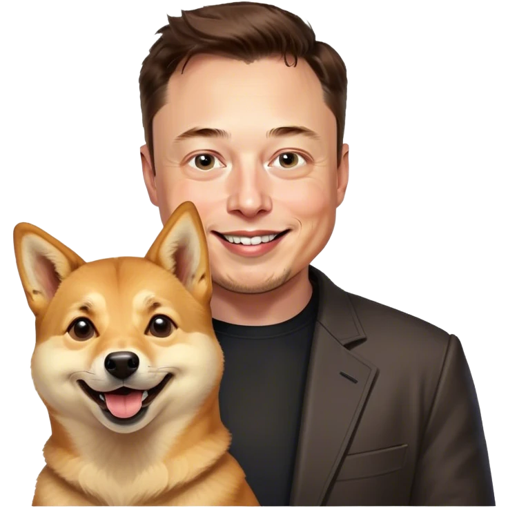 Илон Маск с Doge emoji