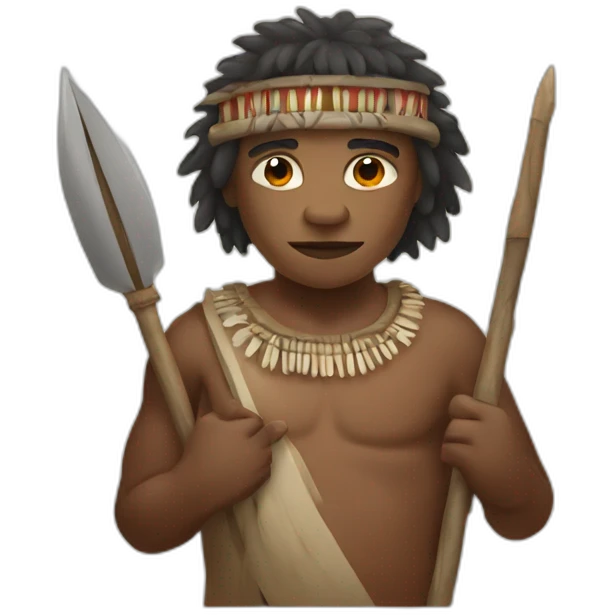 Aborigine with spear empty left hand  emoji