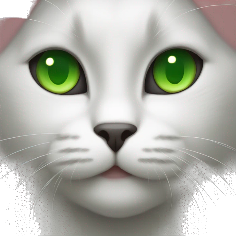 a black cat with green eyes, white paws and a white belly emoji