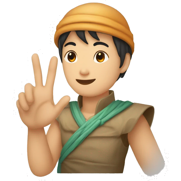 ado asiatique qui tient des clémentines dans ses mains emoji