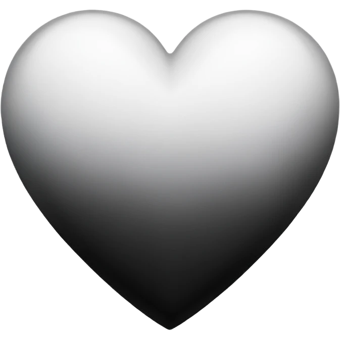 Black and white ombre heart emoji