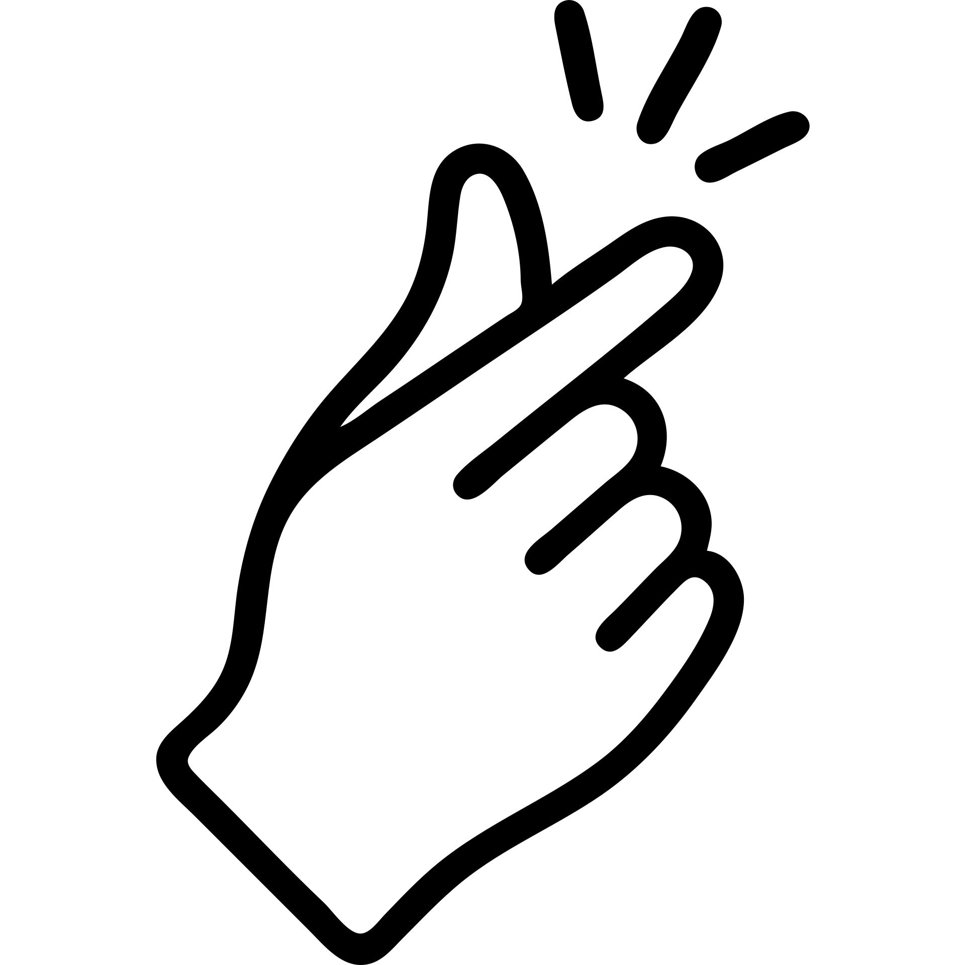 hand snapping fingers outlined icon with no fill emoji