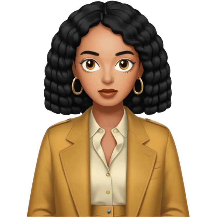 Solange Knowles with black hair emoji