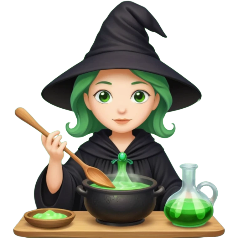 green witch cooking potion emoji