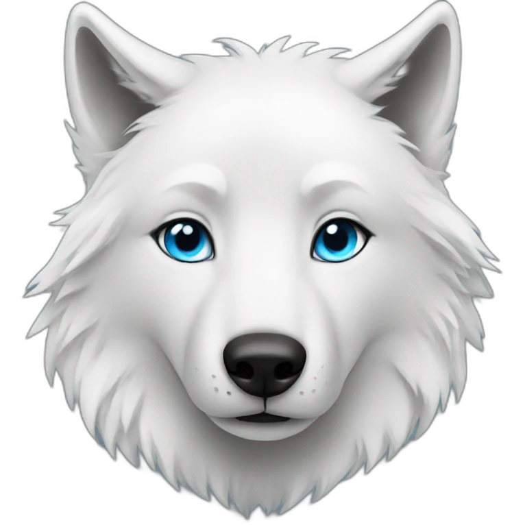 female white wolf blue eyes  emoji