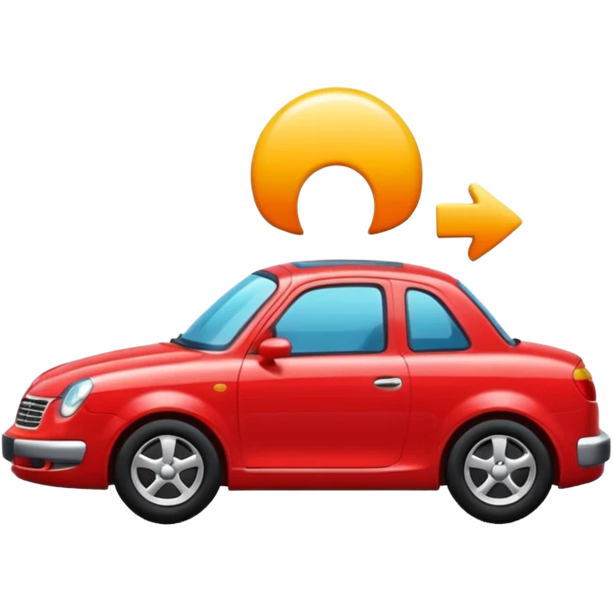 Red car heading right emoji