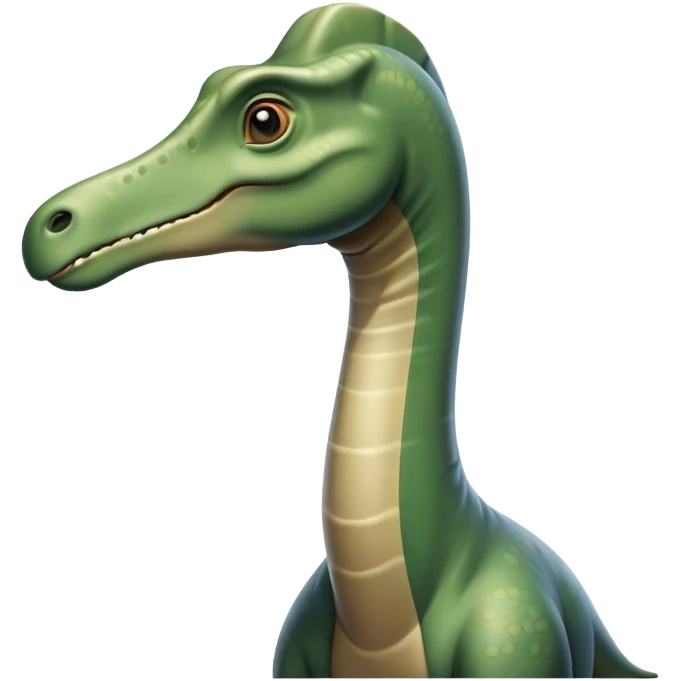 Beautiful and Majestic Brachiosaurus Portrait Emoji, Head and body resting in serene repose with a gentle, confident expression, showcasing its monumental, elongated neck and a small, refined head with tranquil eyes, Simplified yet exquisitely endearing features, highly detailed, glowing with a soft, drowsy golden light, high shine, relaxed and utterly majestic, stylized with an air of timeless prehistoric splendor, soft glowing outline, capturing the essence of a beautiful and majestic Brachiosaurus that feels destined to become the next viral icon of awe-inspiring ancient beauty! emoji