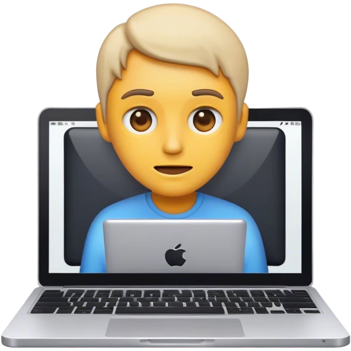 Create an emoji of blogging. The design should feature an open laptop or tablet with a visible blog post on the screen, showing text. Add a photo or video camera to symbolize multimedia content creation. Use modern, professional colors. No smiles. Make the background transparent. emoji