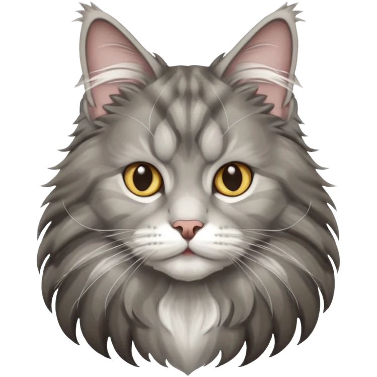 Maine coon gris et blanc  emoji